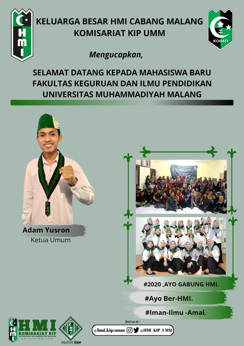 HMI_KIP_UMM's tweet photo. Salam hangat untuk kalian Wahai Cendekiawan Muda!
Yuk gabung HMI!
Kalian tidak akan rugi lho. Malah sebaliknya. Banyak laba (read: keuntungan) yang bisa kalian dapatkan.
Skuy, jangan pikir lama-lama.
Langsung gabung atau kepoin IG kita di @hmi.kip.umm
#MariGabungHMI
#ImanIlmuAmal https://t.co/eeTmdhmBQz