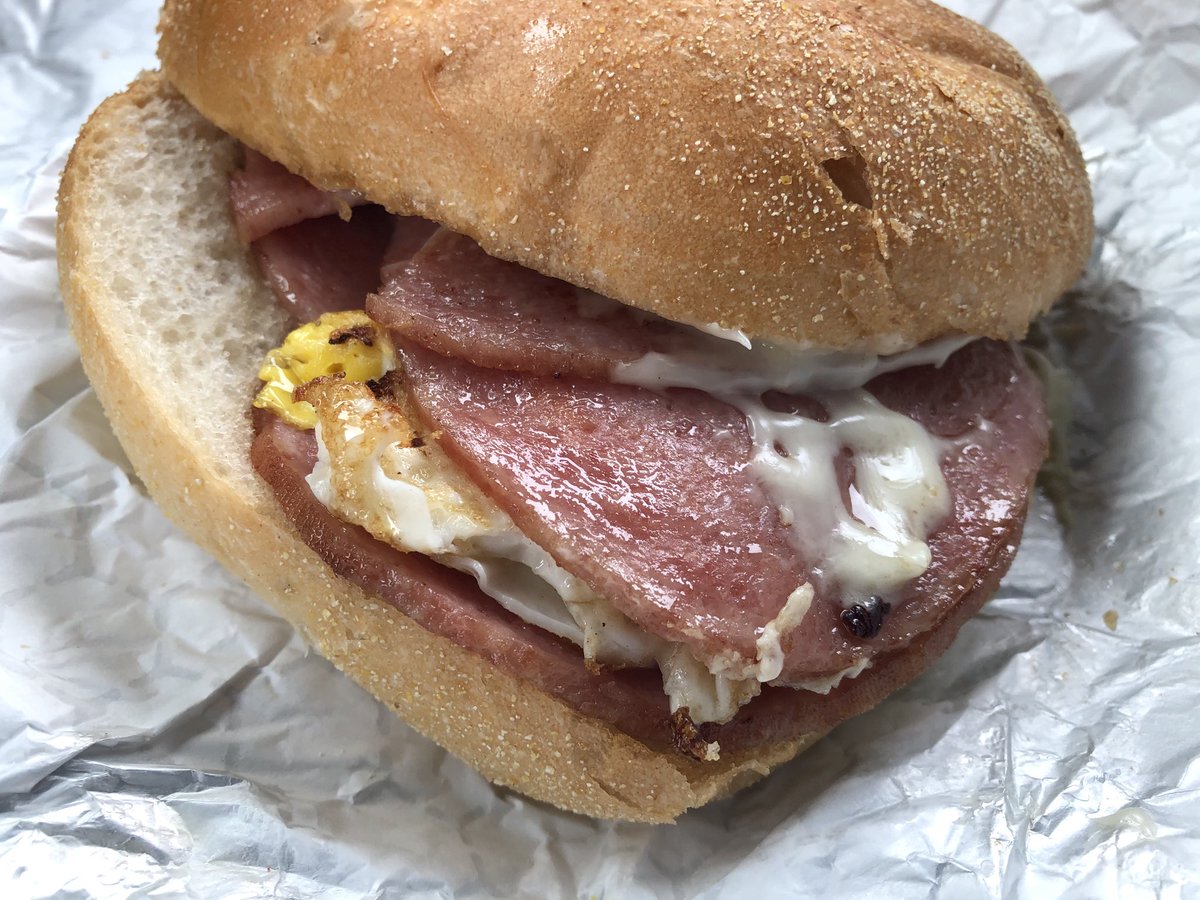 petegenovese's tweet photo. Finalist #6 in my epic search for #njsbest Taylor ham/pork roll egg and cheese sandwich. Dad’s Deli, Marlton. The last of the seven finalists to be announced later https://t.co/ri52edGhzn