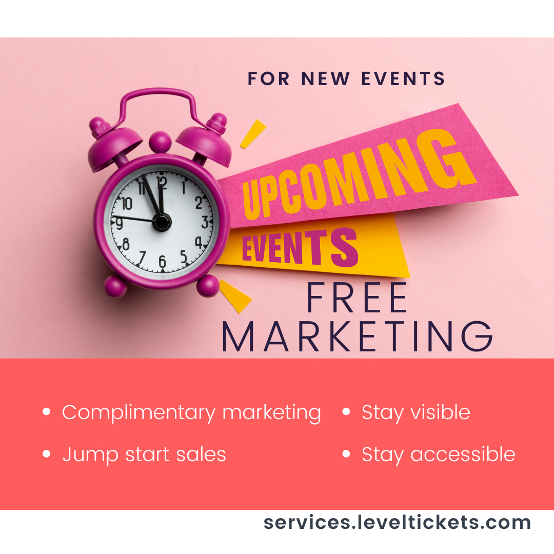 FREE Marketing 
*️⃣Active social media posts.
**
*️⃣Social sharing.
**
*️⃣Twice monthly mail outs.
**
*️⃣Direct link to tickets.
➡️#️⃣
#freemarketing #indieartist #creatives #churches #charities #eventmanagers #eventorganiser #eventorganizer #levelticketslive