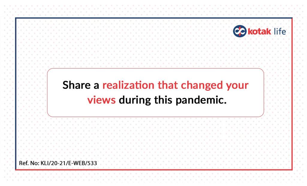 Kotak_Life's tweet photo. He always stayed fit as he had a proper diet and exercise regime. As soon as the pandemic struck, he realised that healthy people can fall sick too and not every disease is preventable.
T&C: https://t.co/XoG6duep0i
#KotakLife #LifeInOneTweet #Covid19 #coronavirus #Health #views https://t.co/n6MgslPF4E