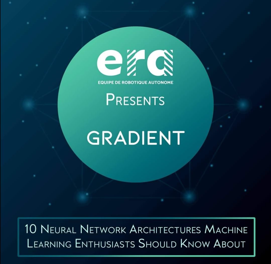 ERAIITK's tweet photo. As an autonomous robotics team, deep learning is our bread and butter. 
We present to you Gradient, a poster series where we will post about neural networks that are used to make intelligent decisions using deep learning. 

#Robotics
#technews
#AI
#DeepLearning
#ERAIITK https://t.co/fyVOwjM8D5