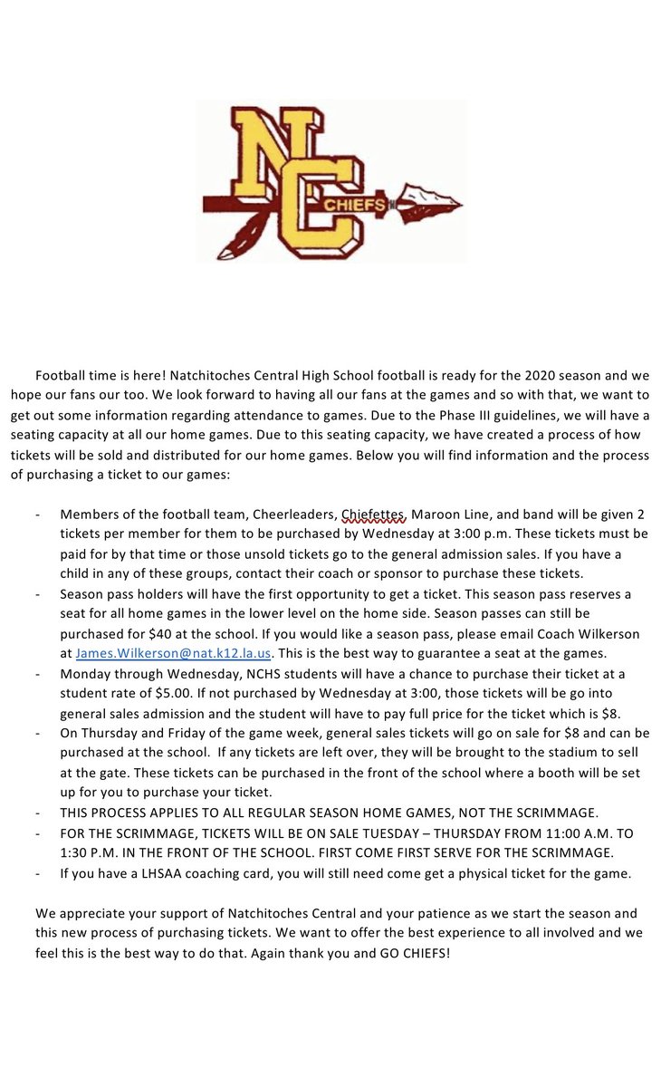 Press release for ticket distribution for the 2020 season