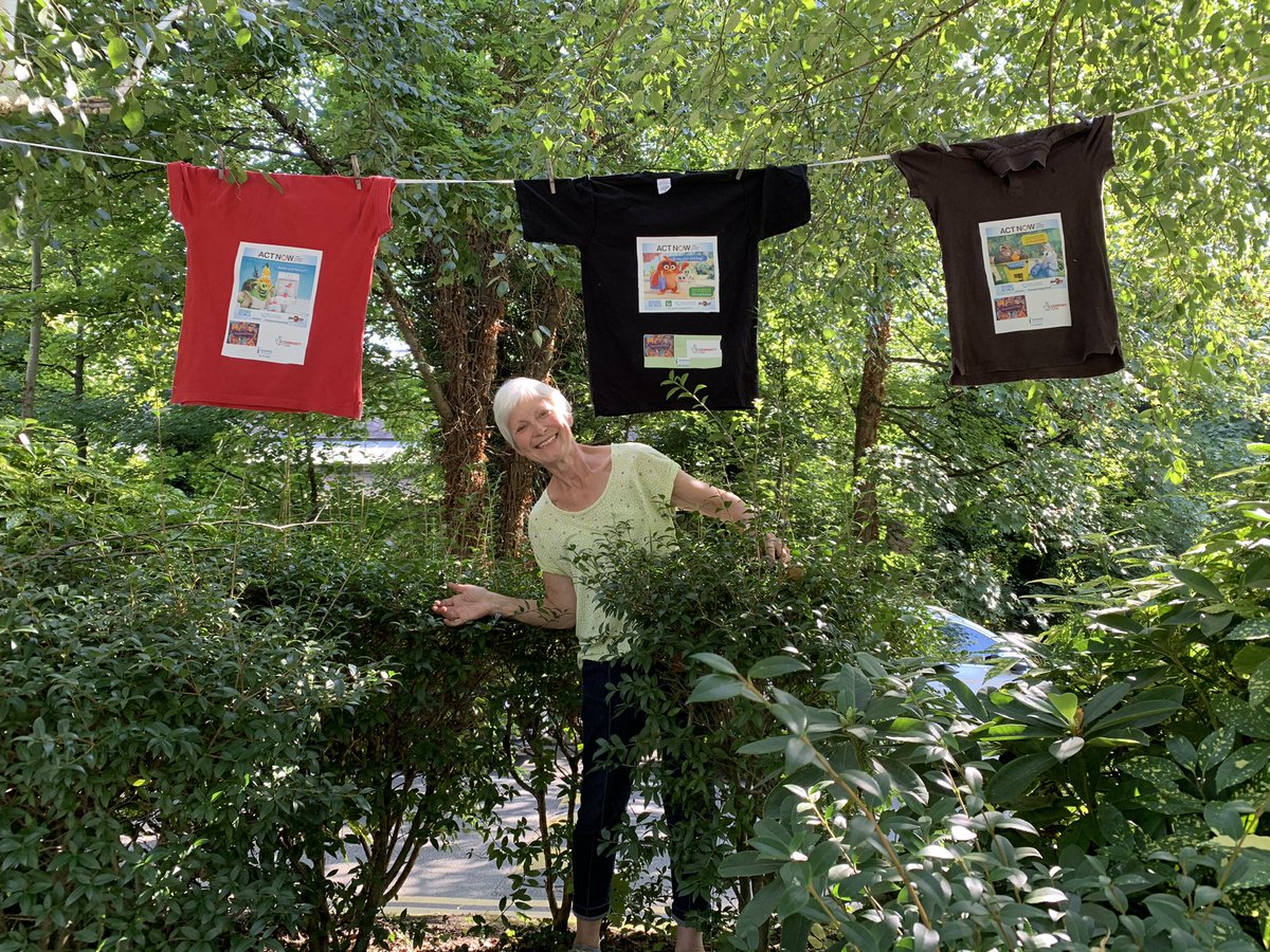 SiWrekin's tweet photo. Fast fashion - causing more pollution than aviation and shipping combined Wrekin Soroptimists have been putting up washing lines and T shirts around Ironbridge to highlight the damage fast fashion causes. Thanks to a grant from #CelebrateNationalLottery25. #SecondHandSeptember. https://t.co/SpXtlzkFF4