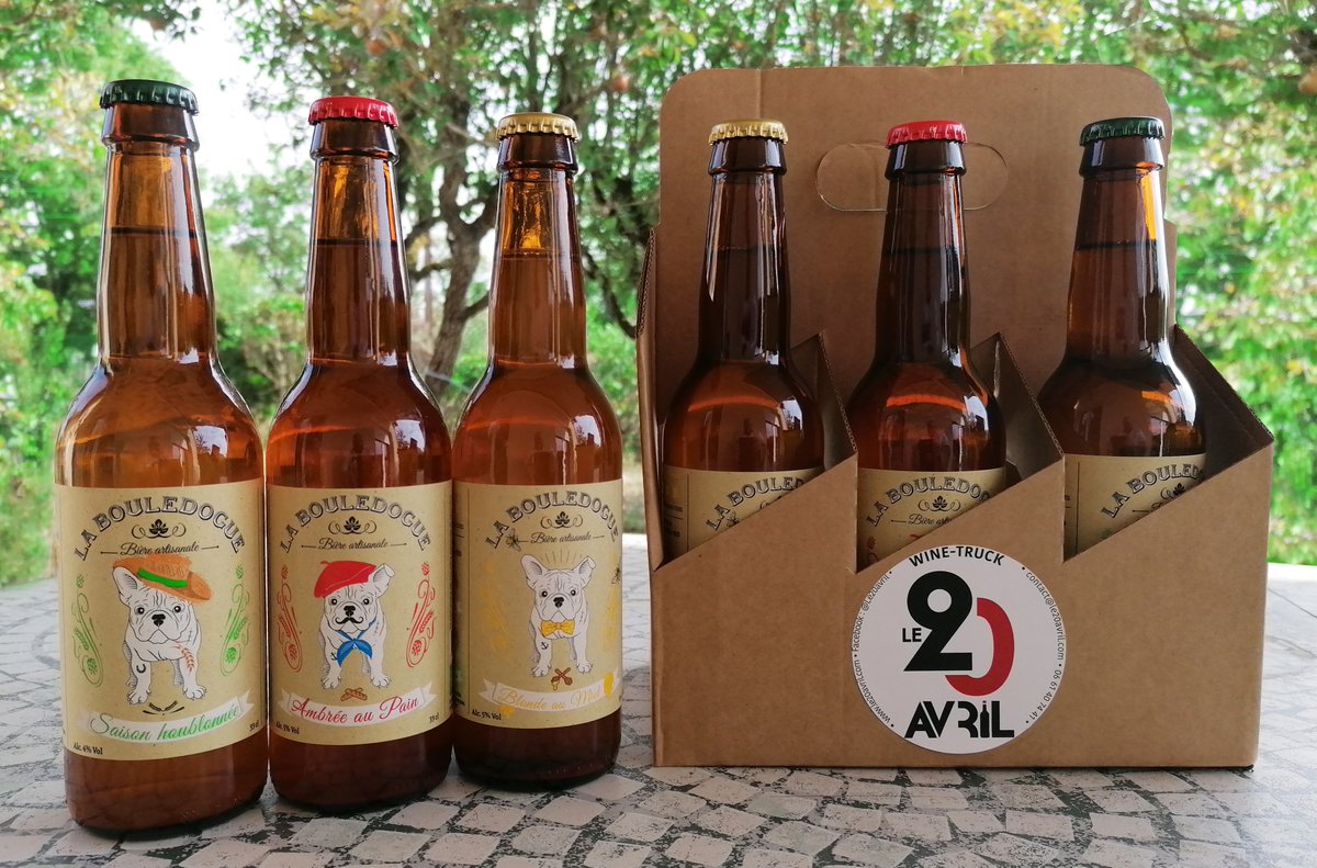 ATTENTION coffret dégustation des nouvelles bières BIO de LA Bouledogue au camion dès samedi sur le marché de Dourdan.
Coffret : 2 bouteilles de "Saison houblonnée" + 2 bouteilles de "Ambrée au pain" + 2 bouteilles de "Blonde au miel" pour 24€.
