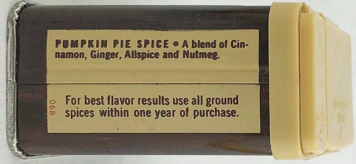 Favorite Pumpkin Pie recipe and pumpkin pie spice tips (Crown Colony / Safeway, ca.1970s)
