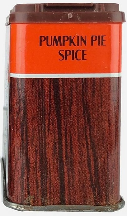 Pumpkin pie spice tips (Crown Colony / Safeway, sell by 11/16/1984)
