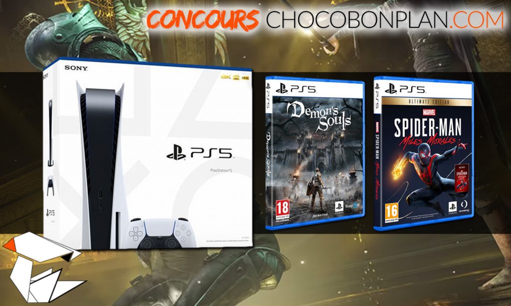 ChocoBonPlan's tweet image. 🎁#CONCOURS 
La #PS5 + Demon's Souls Remake + Spiderman Miles Morales (Ultimate Edition) à gagner ! 

Suivre @ChocoBonPlan + RT ce Tweet pour participer 

PS : si vous cherchez à précommander la console, voici la page pour suivre les disponibilités
👉bit.ly/3kumbMl