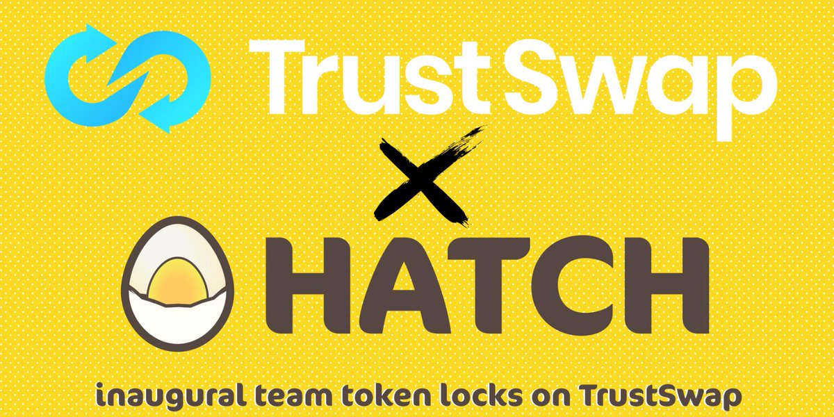 TrustSwap's tweet photo. Congrats to @HatchDAO for giving their community the peace of mind that their team tokens are now locked and vested using TrustSwaps fully audited SmartLock Technology. https://t.co/kUeFq76zlU