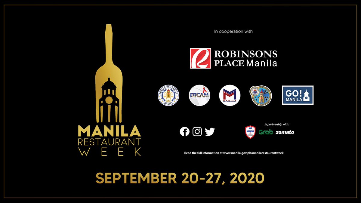 Food Wave:

Support the local food businesses at the <a href="/MNLRESTAURANTWK/">Manila Restaurant Week</a>, an initiative from the Manila City Government.

Manila Restaurant Week is a week-long and citywide celebration happening until September 27, 2020 at Robinsons Manila!

#CatchTheSEAWave