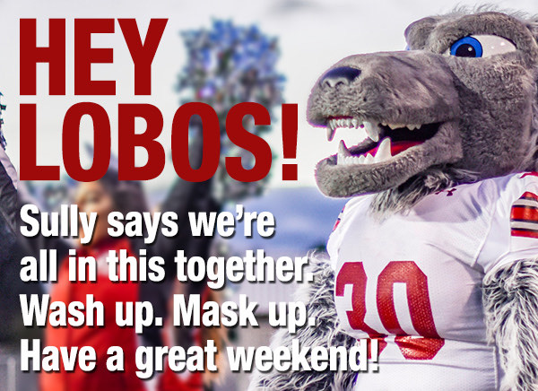 Sul_Ross's tweet photo. Happy Friday, Lobos. Just want send you into the weekend with some Sully vibes... If you can't wear a mask, at least be socially distant. We're all in this together!
#SRSU #Maskot #BeLikeSully https://t.co/AINzfNTWb7
