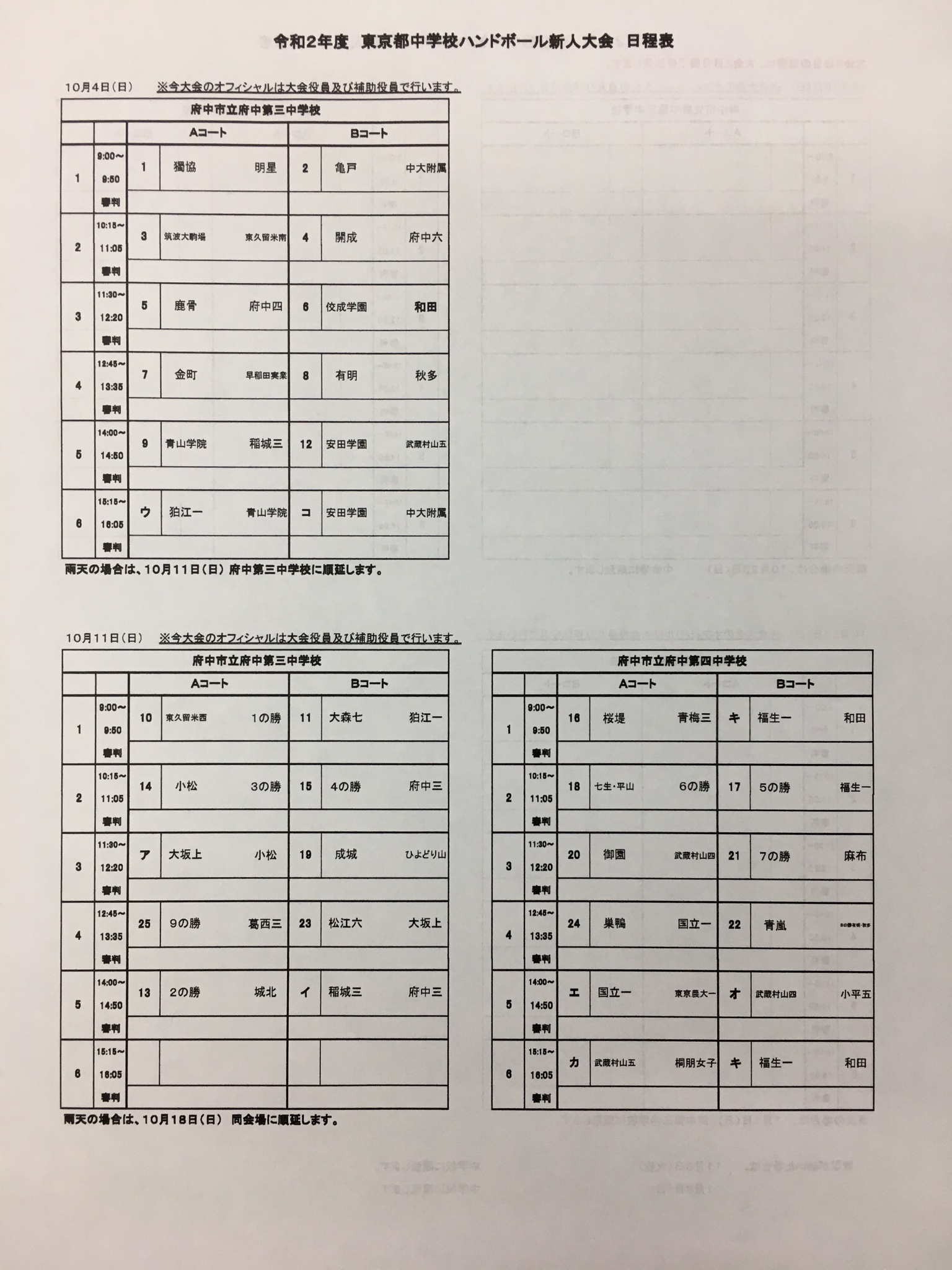 東京都中学校体育連盟ハンドボール専門部