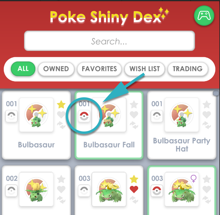 BlueSpiritBox's tweet photo. Poke Shiny Dex: You can now quick add Shinies on the main screen! Simply press the Pokeball icon to add/remove the Shiny from your list.
https://t.co/AQdFLlpIXW https://t.co/yKvmIBOdw4