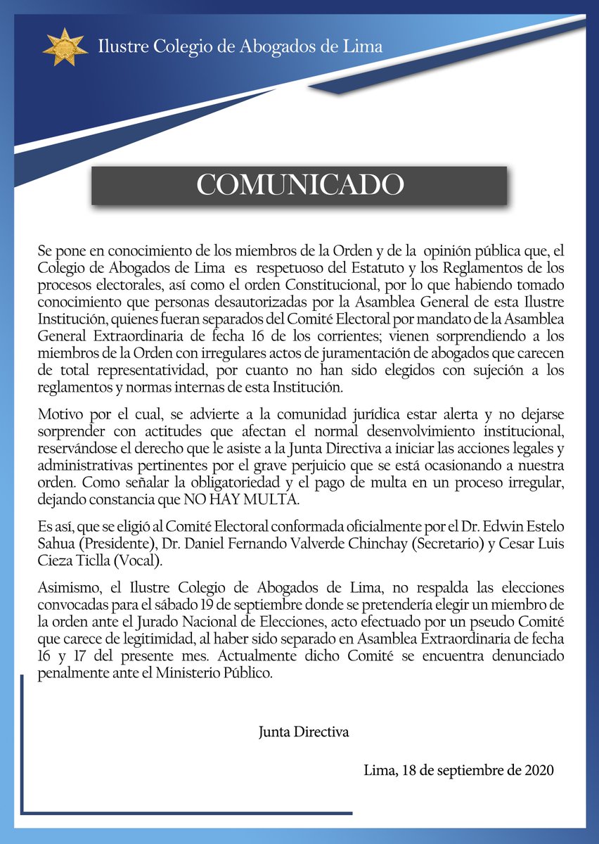 Colegio de Abogados de Lima tweet media