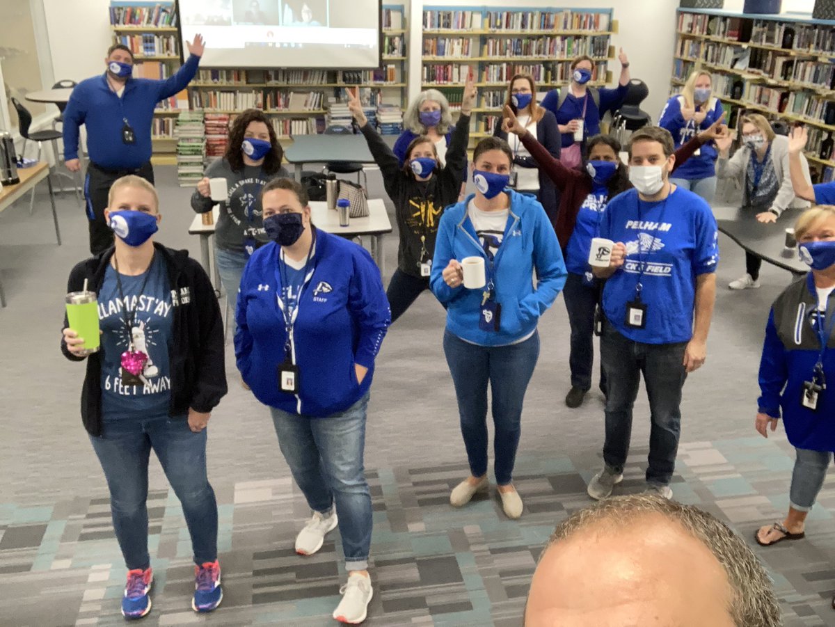 PelhamHighLMC's tweet photo. Staff Coffee looks a little different this year, and we’re still working on how to take group photos that include our PRO team too. But, we were able to come together, laugh, and connect. #pelhamproud #together https://t.co/DI4DpkFpQX