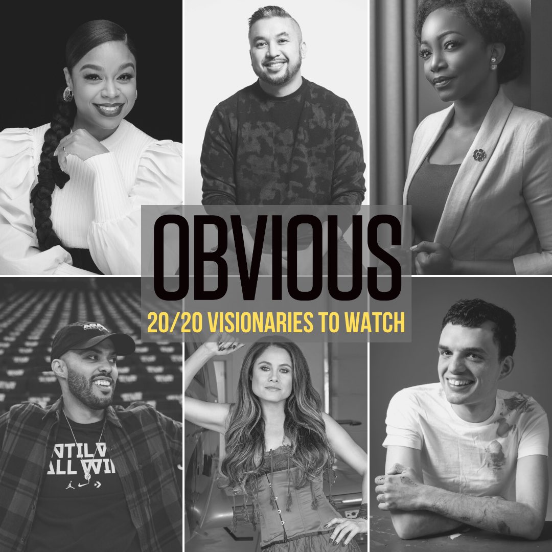 jPinNotes's tweet photo. The inaugural @ObviousMag 20/20 Visionaries to Watch list is out. I was so honored to work on this, highlighting some incredible people, including a few of my Twitter favs like @IamGMJohnson @SharSaysSo & @nickalxndr This is an amazing moment. #ObviousVision #ObviousMag https://t.co/ObNIDWrbk4
