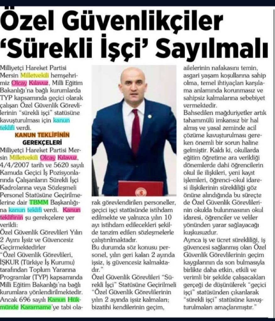 3 Ay/24 Ay kuralına takıldığı için okullarına dönemeyen MEB Okul Güvenliklerinin mağduriyetleri giderilmeli,süreli değil sürekli çalışmaları sağlanmalı,tercübe ve birikim sahibi değerli arkadaşlarımıza yazık edilmemelidir. Takipçisi olacağız.

#SüreliDeğilSürekliÇalışmakİstiyoruz