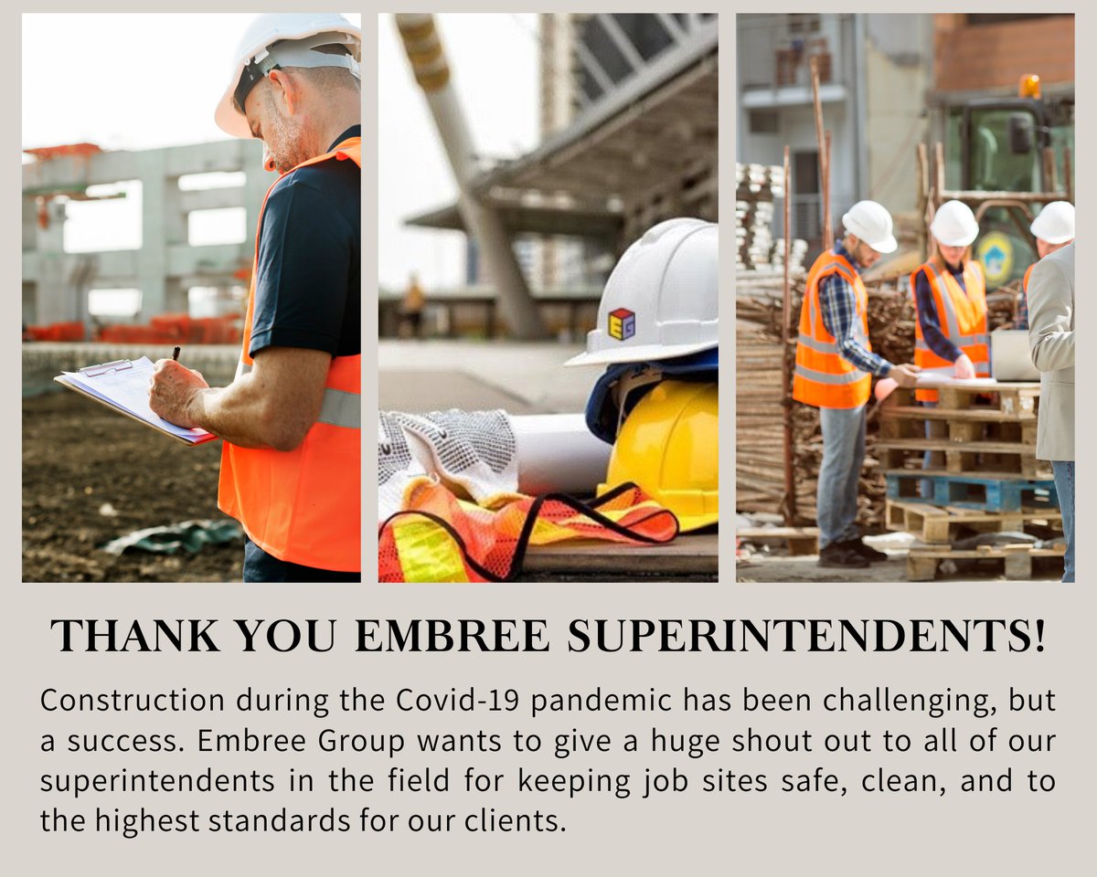 embreegroup's tweet image. Thank You Embree Superintendents!
#EmbreeGroup #EmbreeConstruction #ConstructionSafetyWeek #BuiltOnSafety