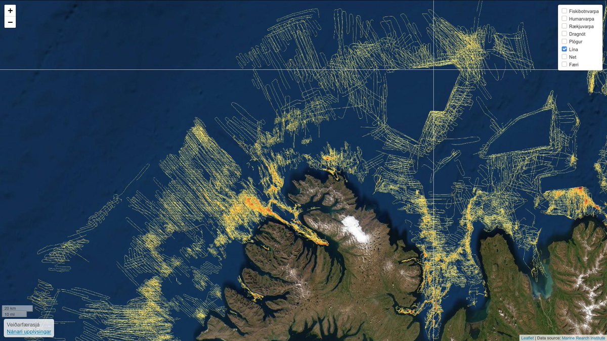 an annual effort map by gear of the Icelandic fleet: veidar.hafogvatn.is
all done with the wonderful world of #rstats