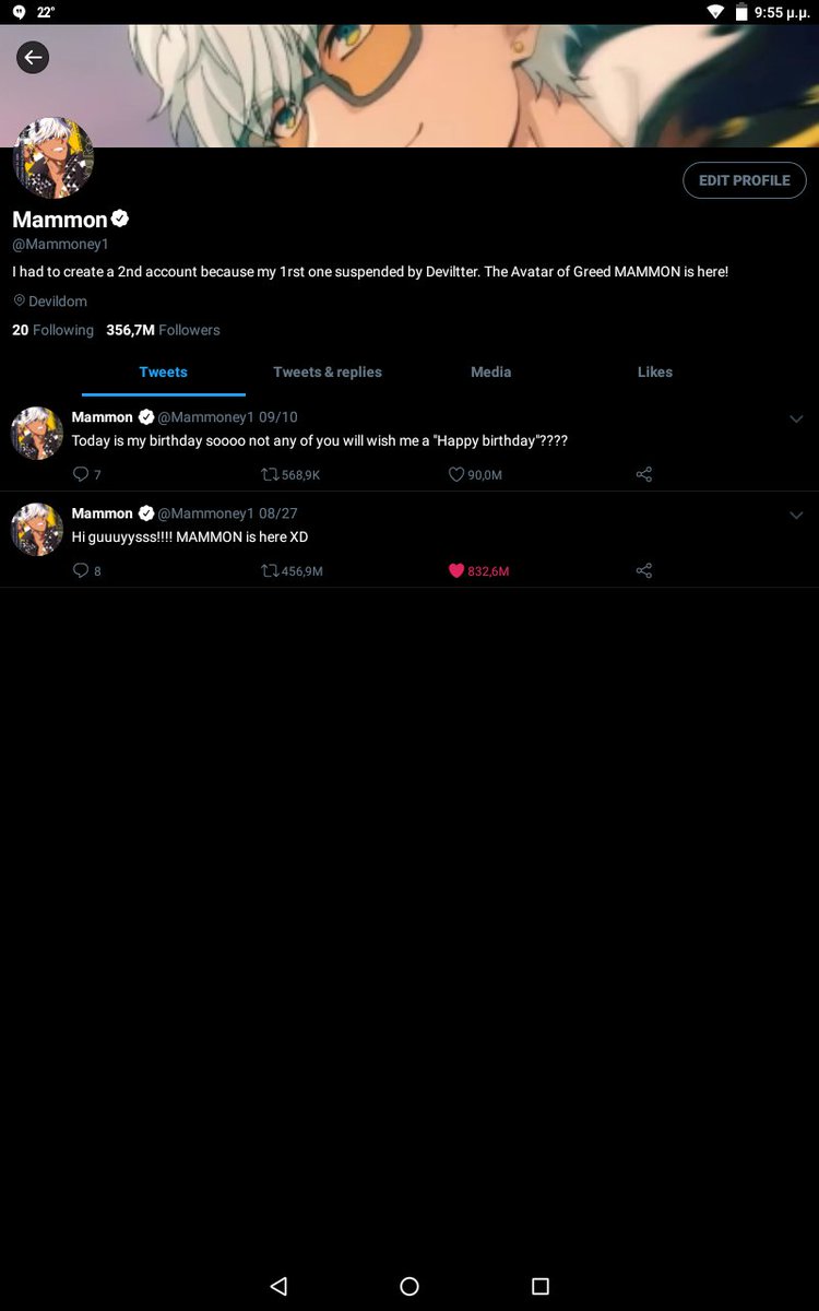 Deviltterfake's tweet photo. Mammon profile change updated! https://t.co/Ic3Vjzfue7