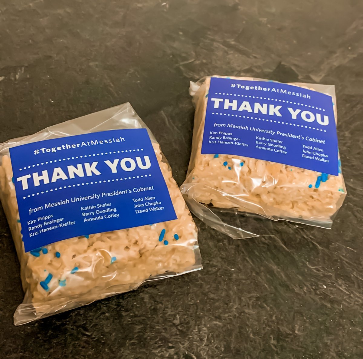 The Messiah University President’s Cabinet would like to express a small token of gratitude to each student this week for their commitment to keeping campus safe by following guidelines and showing care for one another. Keep up the good work, everyone! 💙 #TogetherAtMessiah