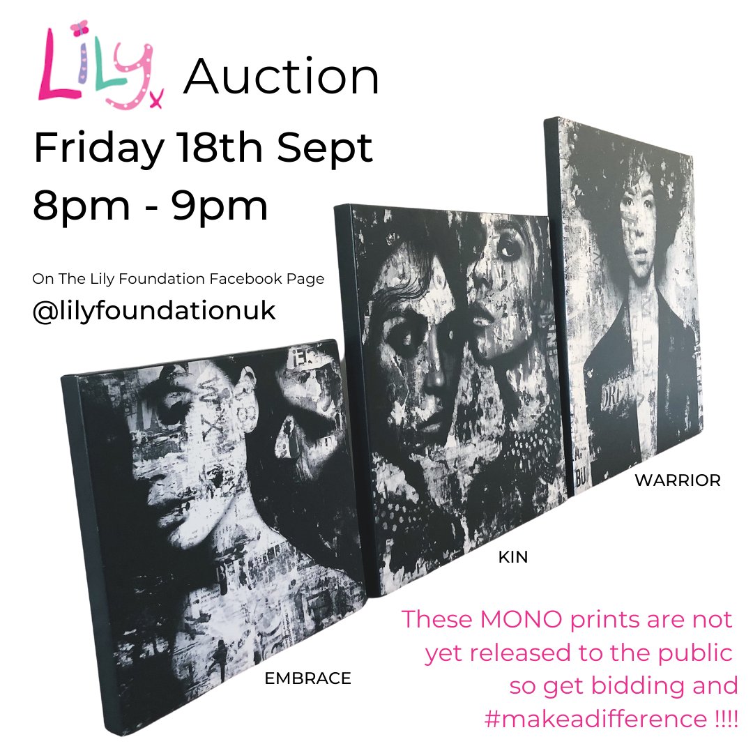 *AUCTION NOW ON THE LILY FOUNDATION FACEBOOK PAGE* I am donating three canvas prints from my new MONO canvas print collection, due for release in October 2020. 
@thelilyfoundation 
l8r.it/uEJI