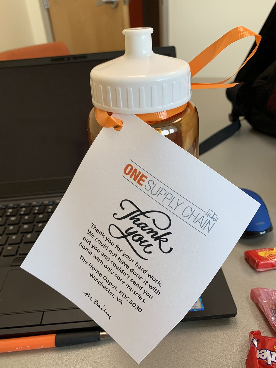 Nice thank you from our friends at the Home Depot warehouse