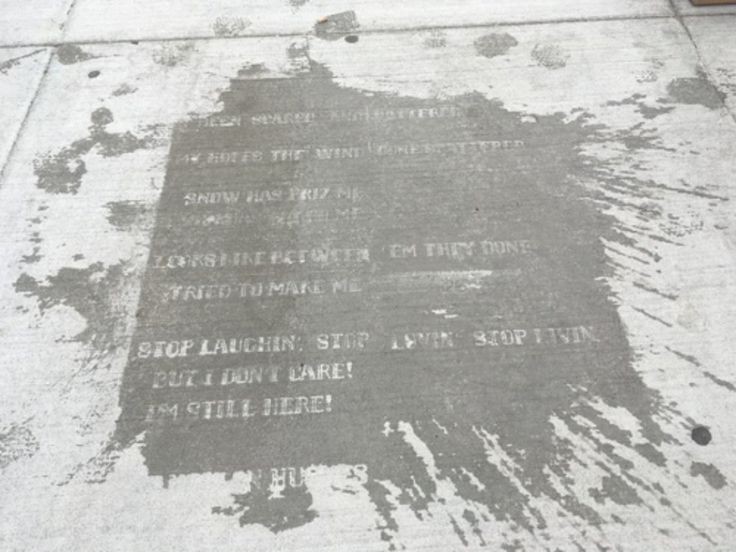 When it rains in Boston, poetry may appear on the sidewalks.... 