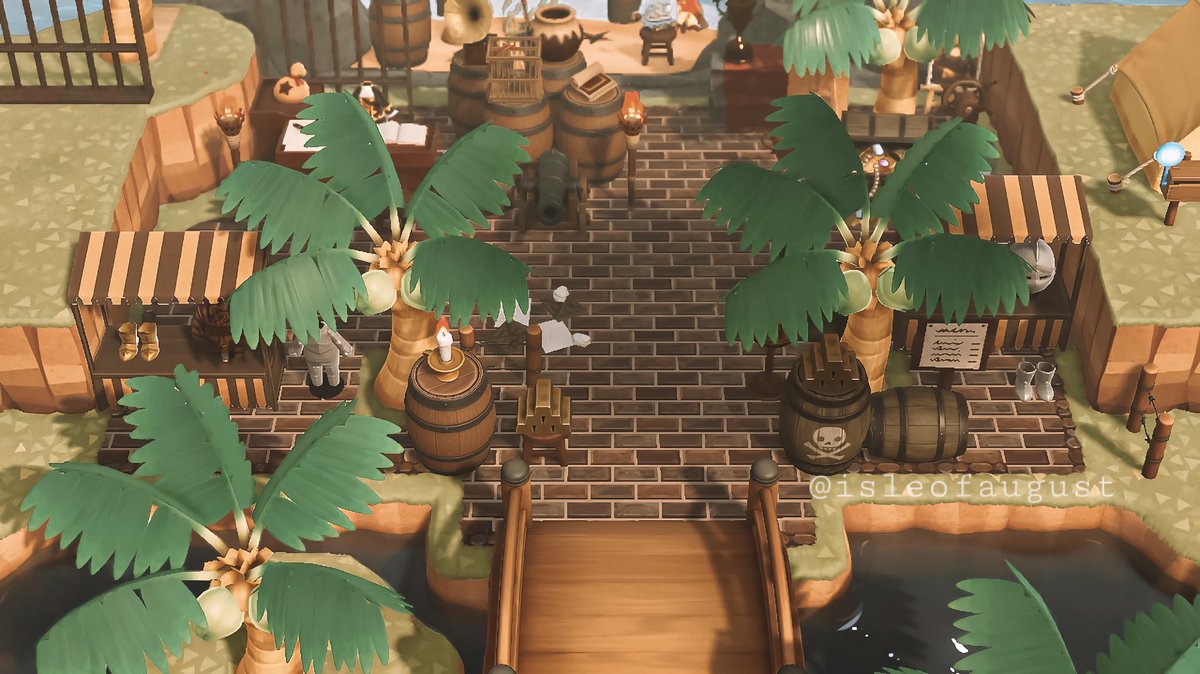 isleofaugust's tweet photo. Redd recently met Gulivarrr and suddenly decided art forgeries weren’t going to be the only stock he carries on board anymore! Welcome to the port on Isle of August! 🗺 https://t.co/fWE7V2a5Pz