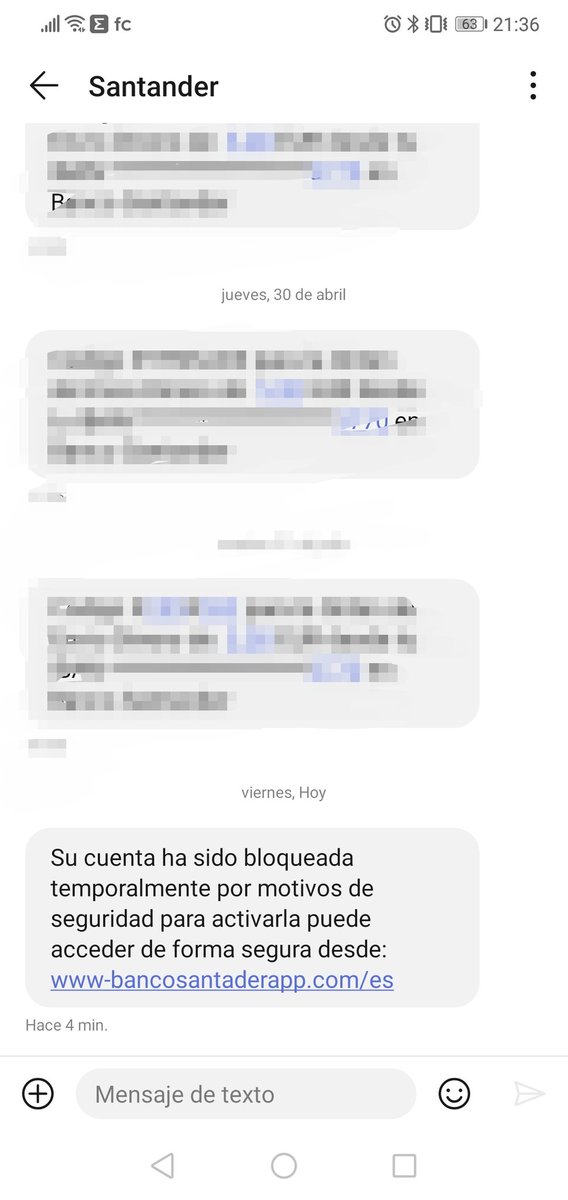 gabriel_saiz's tweet photo. @bancosantander acabo de recibir un sms "vuestro" que dice: https://t.co/yCdW8lAdln