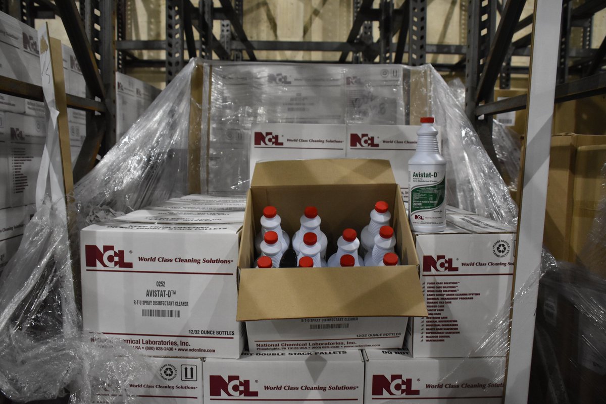 MDCPS's tweet photo. Ready to Reopen SMART and Return SAFE! Tens of thousands of gallons of hand sanitizer, thousands of wipes, and other cleaning materials have been deployed to schools, with thousands more ready for distribution. #MDCPSReopening https://t.co/4LksIYgrwZ