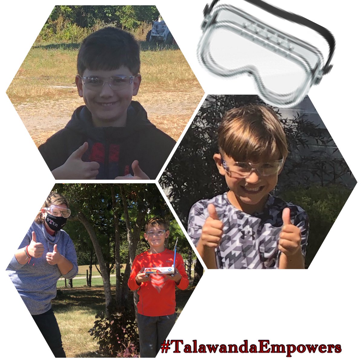 TalawandaSTEM's tweet photo. Heading into the weekend with three new #TalawandaSTEM safety goggle winners! The list of students showing perseverance, creative thinking, and positivity is growing!! Who will be next? #TalawandaEmpowers #SafetyFirst #K5STEM #ThoseSmiles ๐๐ผ๐ค๐๐ผ https://t.co/bQ0puDvIMB