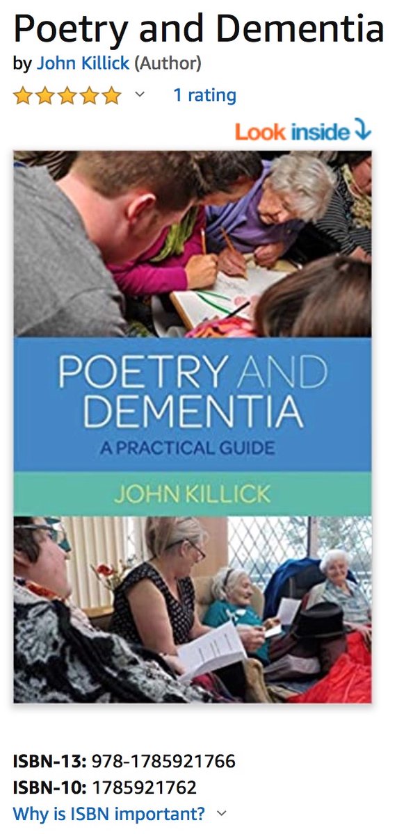 neuropsychblog's tweet image. Good reading: &quot;#Poetry and #Dementia: A Practical Guide&quot; by John Killick.

#modpo @ModPoPenn