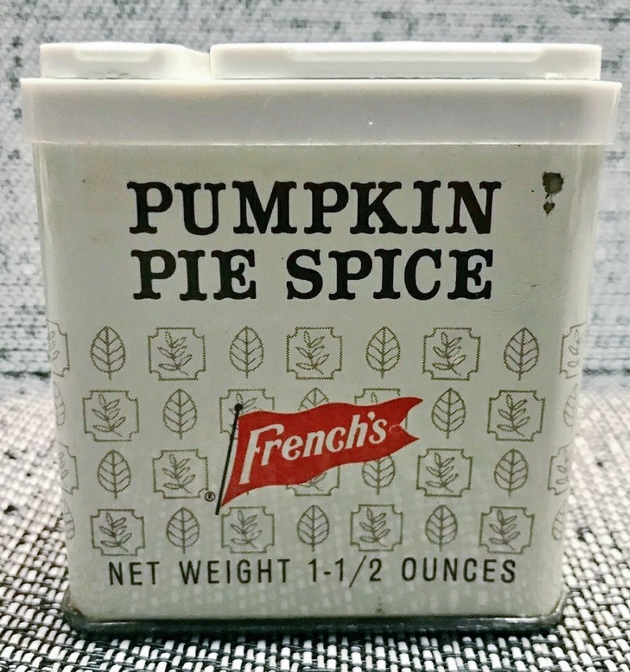 Favorite Pumpkin Pie recipe and pumpkin pie spice tips (French's, ca.1970s)