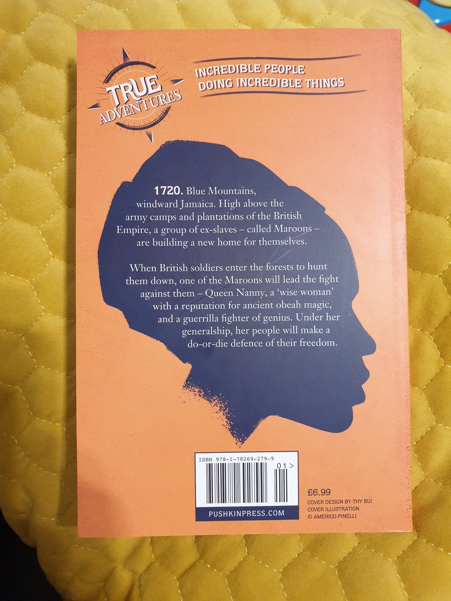 This evening's read was Queen of Freedom, about Nanny & her defence of ex-slaves in early 18th century Jamaica. #UKMG by the Doyenne of kidlit, @catwrote. Really powerful & affecting, this short novel packs a lot in! First I've read of the @PushkinPress True Adventures series