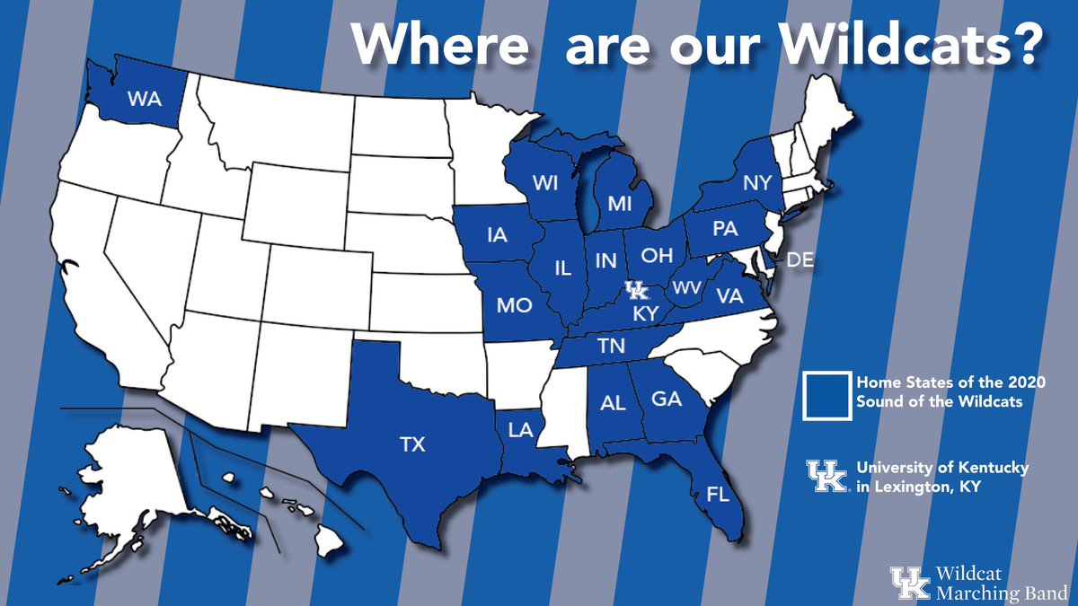 The 2020 Edition of the Sound the Wildcats is composed of members from 19 different states across the country. Comment your state below!🔵⚪️🔵 #wmb20