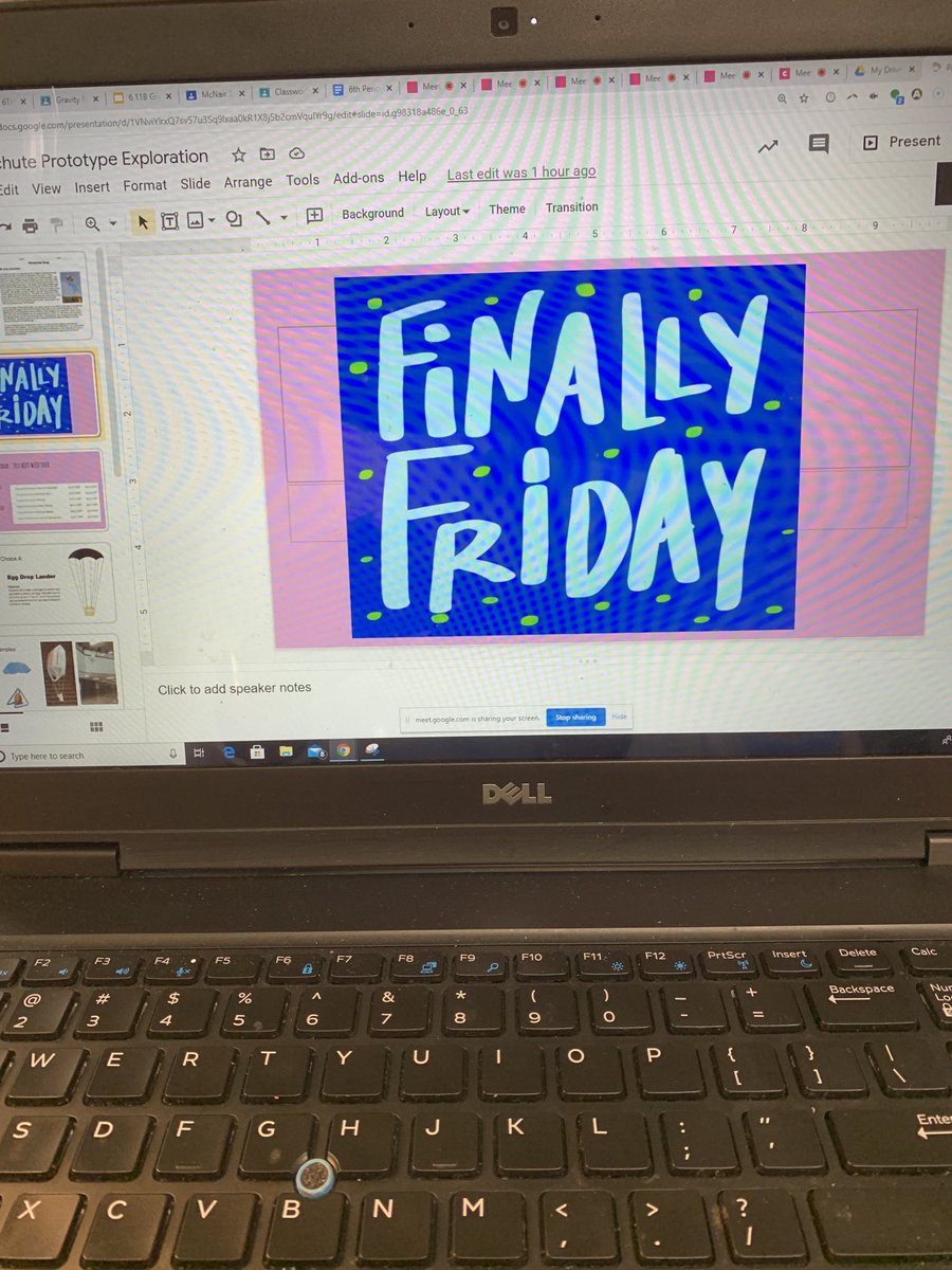 DPerryScience's tweet photo. My AVL (virtual)kiddos appreciated my slides today! #managing tabs #managing 6 different meets #critical content #google apps #clicksubmit #FinallyFriday
#educatorgoals 👩🏾💻👩🏾🔬💕 https://t.co/Oktg43d5rZ