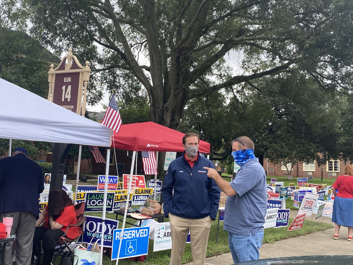 It is the first day of early voting today in Virginia Beach, VA! Great being with @Scotttaylorva and getting out the vote for @realDonaldTrump.