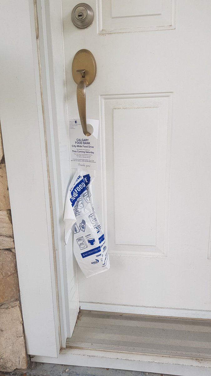 ChristyGilchri3's tweet photo. Spent some time this week delivering food drive flyers. Pick up is tomorrow! #uledwellness #feedyyc https://t.co/RdpmjFrRLy