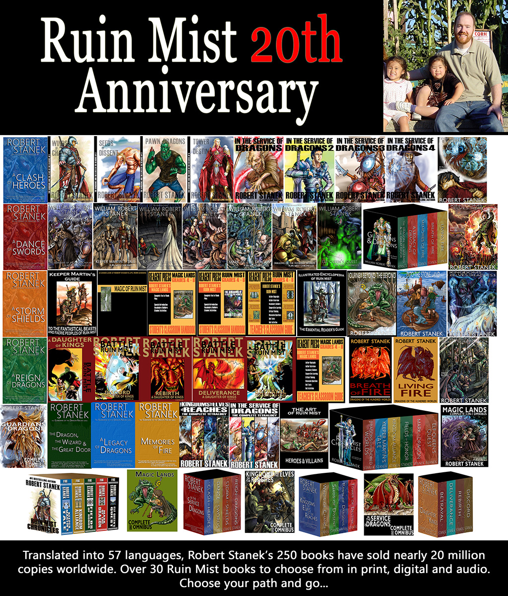 robertstanek's tweet photo. Celebrating 20th Anniversary of Robert Stanek's Ruin Mist. 5 Million Readers, 17 translations.
Learn more at all new https://t.co/SDAd8M2Wp9. Choose your path + go!
#amwriting #amblogging #epicfantasy #amazon #microsoft #amlibraries #alalibrary #nypl #libraryjournal #overdrive https://t.co/VNIWESrPtC