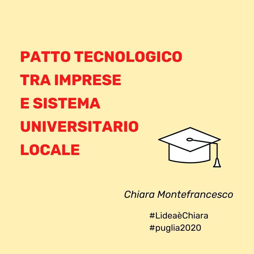 CMontefrancesco's tweet photo. Occorre modulare ancora di più i piani #formativi #universitari alle esigenze concrete delle aziende: la piccola e media #impresa deve sostenere costi per l’#innovazione che pesano in maniera eccessiva sul bilancio. 
#LideaèChiara 
#puglia2020 https://t.co/J8TFCTDEnx