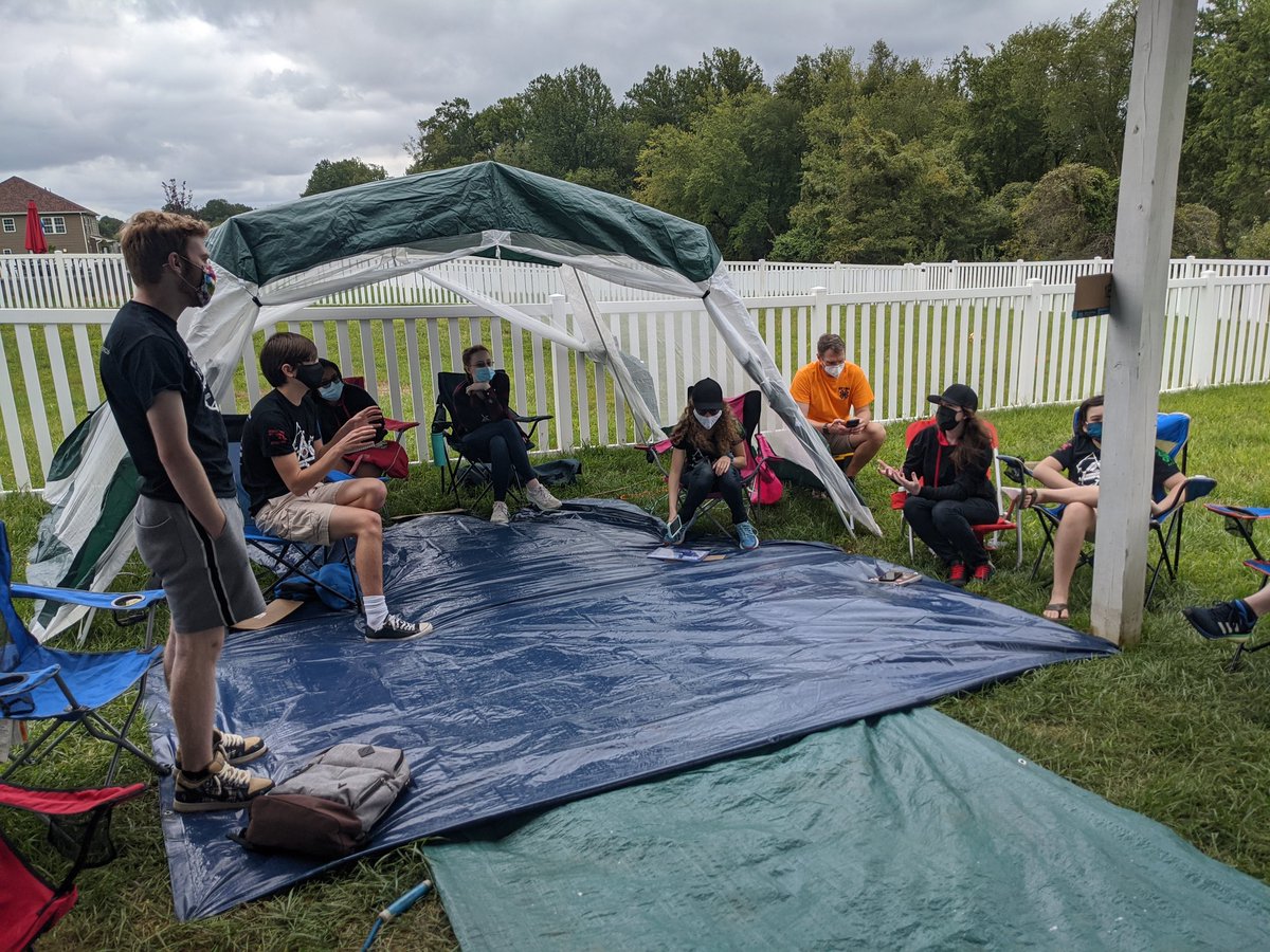MP at kickoff... keeping that social distancing going.  Discussing the new game and  and design ideas.  Good luck FTC teams!