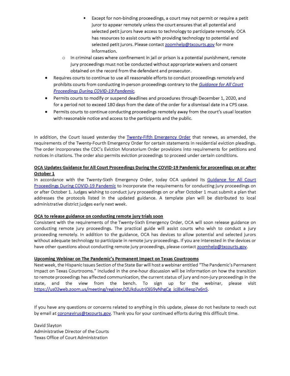 NEW - COVID-19 guidance for the #TXJudiciary including #SCOTX Emergency Orders, evictions and jury trials.