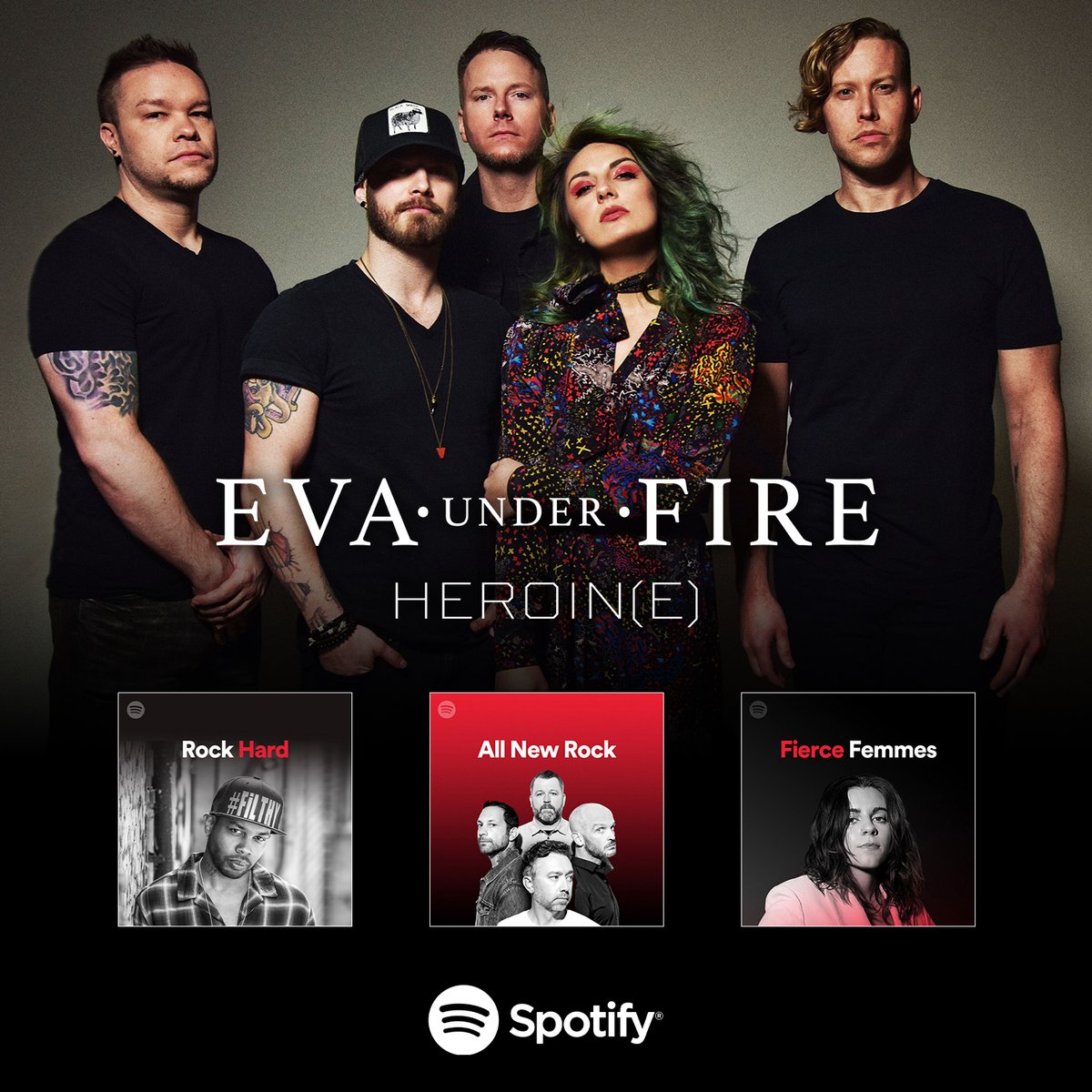 evaunderfire's tweet image. A big thank you to @allihagendorf &amp;amp; @spotify for featuring “Heroin(e)” on #RockHard, #AllNewRock, and #FierceFemmes! Check out these awesome playlists now!