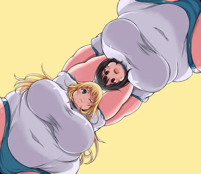 よくある二人組ストレッチの腰を90度に折るやつをやるあたたか。下からずっと眺めていたい。 