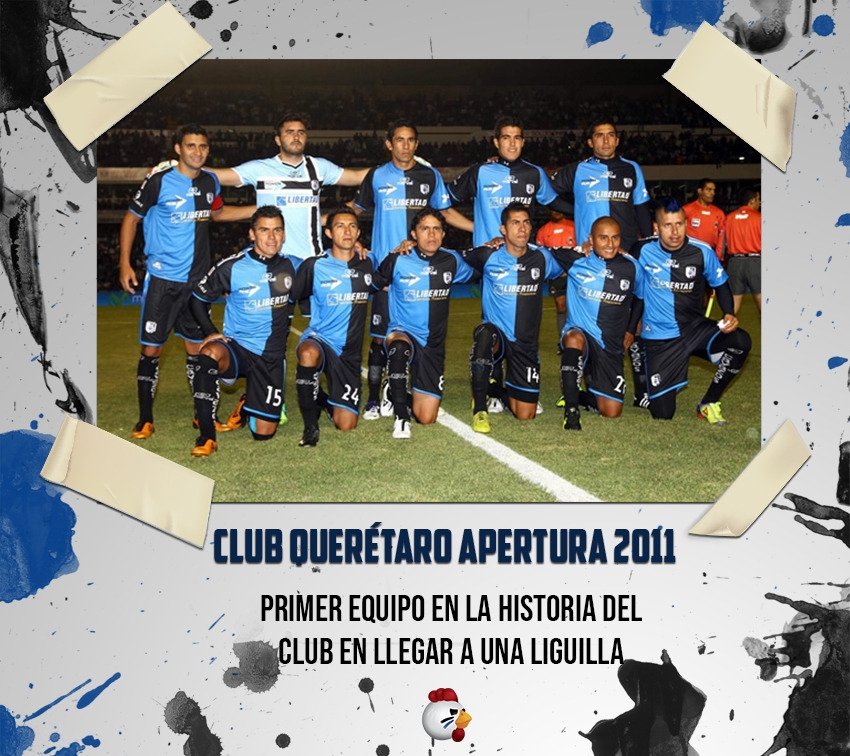Está fue la primera plantilla de <a href="/Club_Queretaro/">Gallos Blancos 🐓</a> en entrar a una liguilla. Gallos logró llegar a semifinales en donde cayeron frente a Tigres por un marcador global de 1-0. 😪🐔

¿Recuerdas este equipo? ¿Quien era tu jugador favorito? 🤔

#CadaInstanteSomosMás🔵⚫