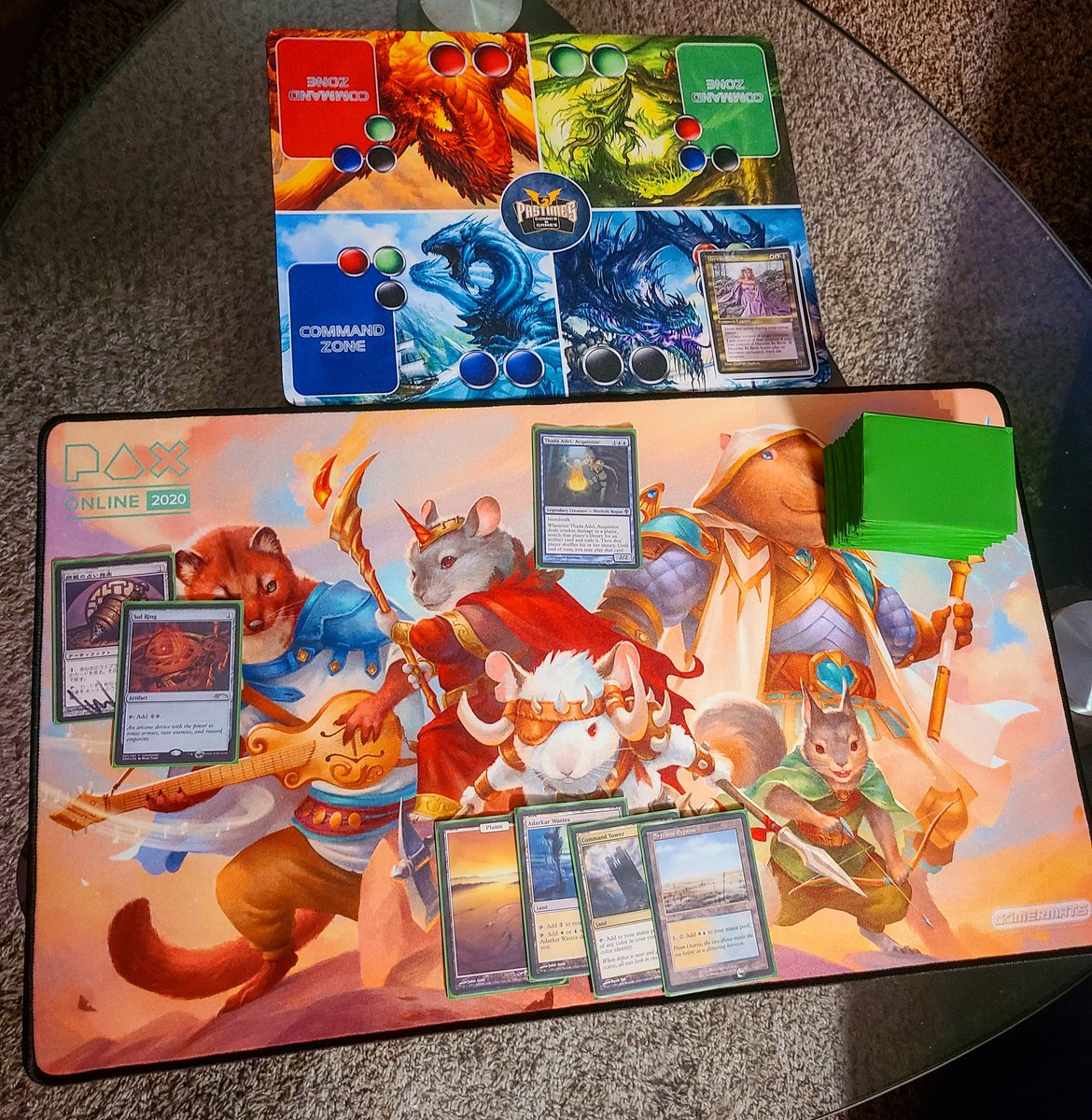 GavinVerhey's tweet photo. Even though many of us are at home, that doesn't mean PAX isn't happening! Thanks to #paxonline there are still Magic events all weekend with @pastimesonline - complete with new swag! (Like these!) Go visit their website for all the info. Have fun at PAX! 😁
@gamermats #wotcstaff https://t.co/9otDdRPdjE