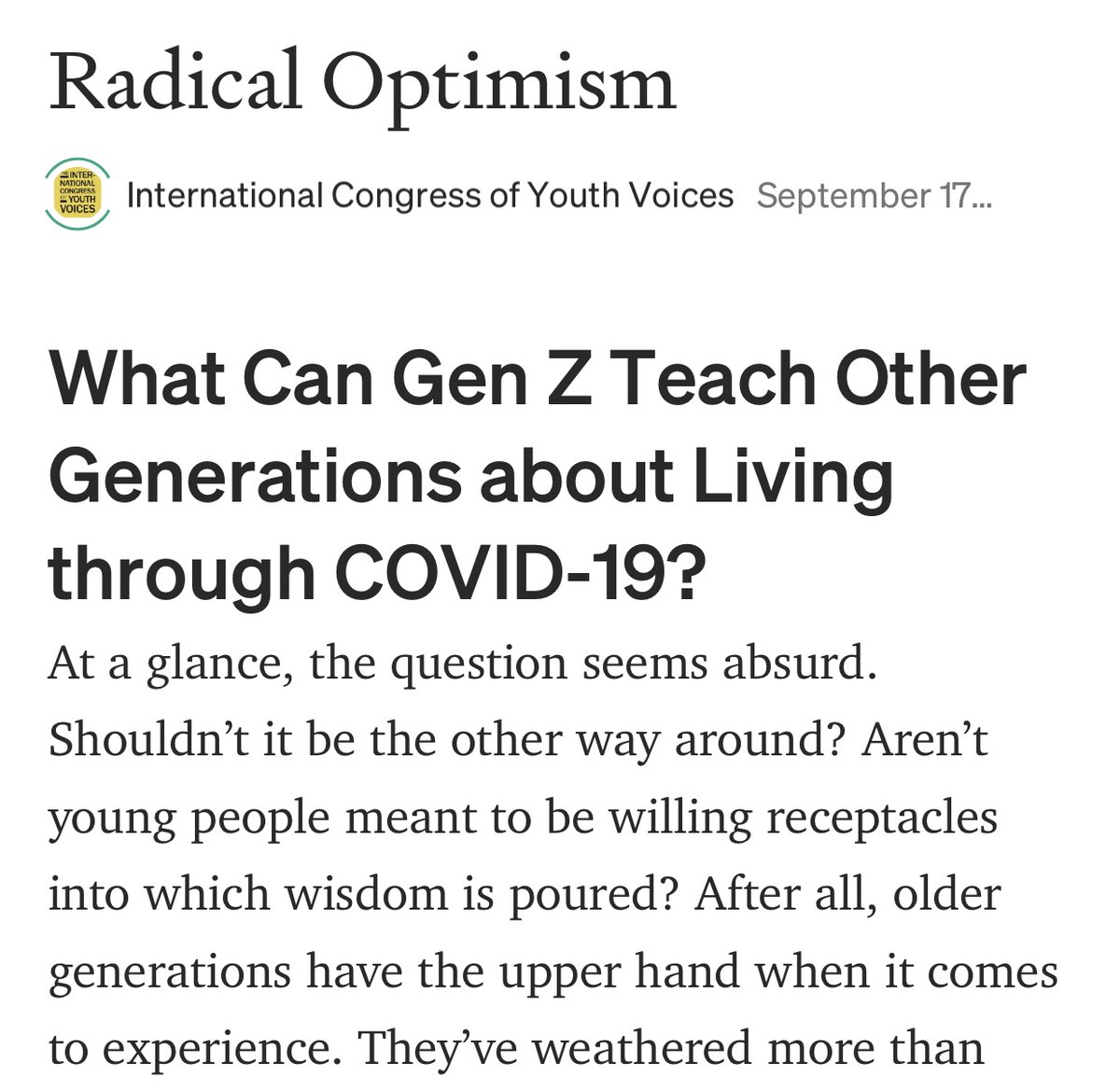 theICYV's tweet photo. ICYV delegate Sean Farrelly contributes an op-ed to our Medium page: https://t.co/CDovNqLgnM https://t.co/2FWN2QsoKz