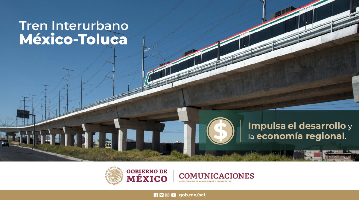 SICTmx's tweet photo. #LoQueDebesSaber ☝️🤓

El #TrenInterurbano México-Toluca registra un avance del 87% en sus 57.87 km, y se complementará con otros sistemas de transporte para darle mayor movilidad a las personas, ya que trasladará a 230 mil usuarios diarios. 🚈👏😀

https://t.co/L5FtnkHIns https://t.co/cqXzx0mUYg