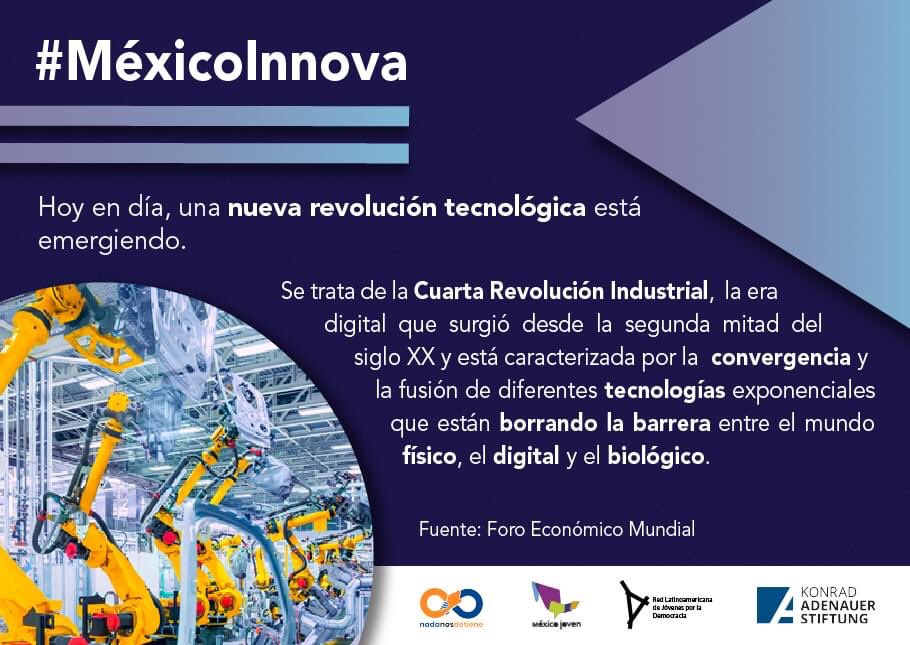 MXesJoven's tweet photo. #MexicoInnova 🦾💪🏻🇲🇽

Estamos ante la cuarta revolución industrial, que mejora las industrias eliminando los límites entre el mundo físico, el digital y el biológico. 

Esto es fruto de nuestro evento #MexicoInnova en colaboración 🇲🇽🇩🇪

#LiderazgoHumanista https://t.co/FNwrGCZ5iJ