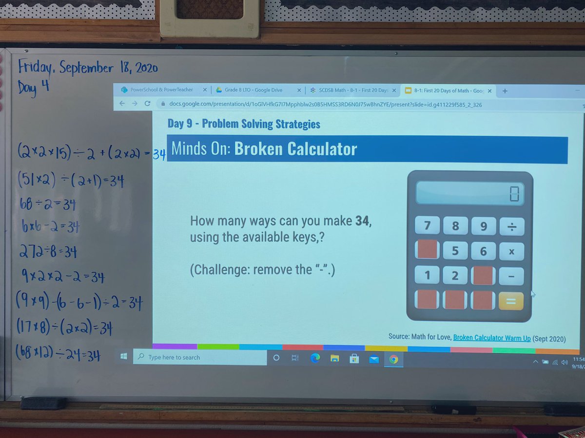 We were loving discovering how many ways we can find a number during today’s math problems! <a href="/scdsbmath/">SCDSB Math</a> <a href="/CodringtonPS/">Codrington P.S.</a>